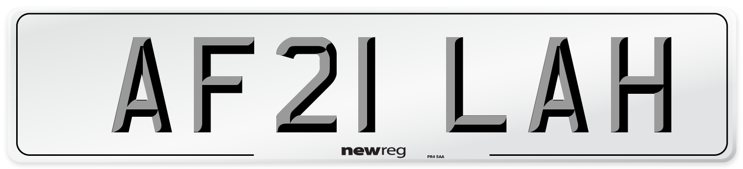 AF21 LAH Number Plate from New Reg
